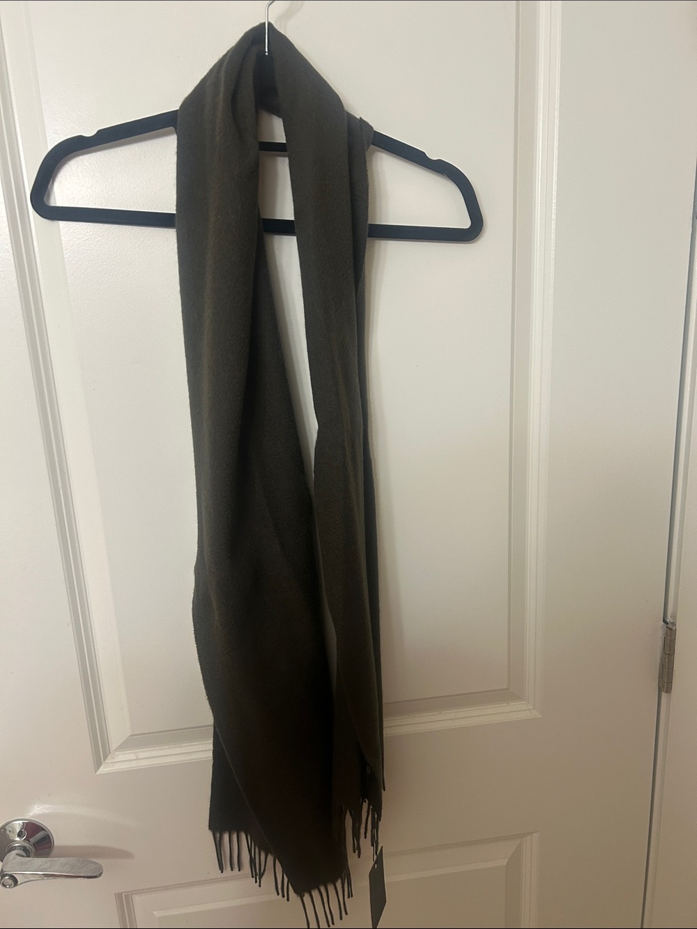 Pierre Cardin Olive Green Long Fringe Scarf
